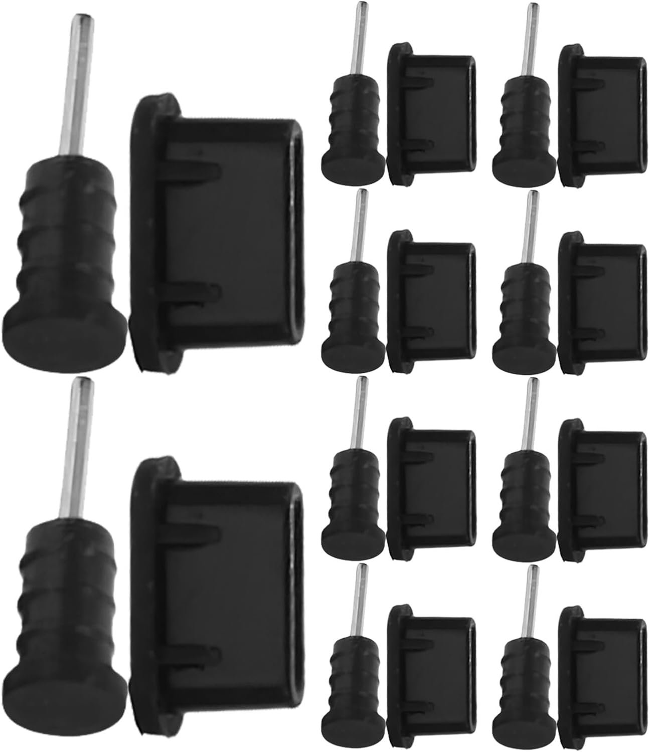 Holibanna 30 sets USB-C stofdoppen en koptelefoonaansluitingbeschermers compatibel met Samsung – Type-C oplaadpoorten, koptelefoonaansluiting anti-stofkapjes set