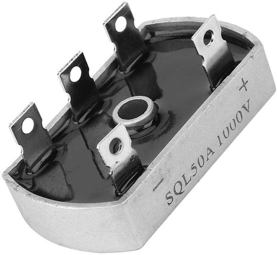4 stuks 3-fase gelijkrichter, 50A 1000V volledige brug elektrische gelijkrichtermodule lage frequentie, 1600V omgekeerde herhaling piekspanning — afbeelding 4