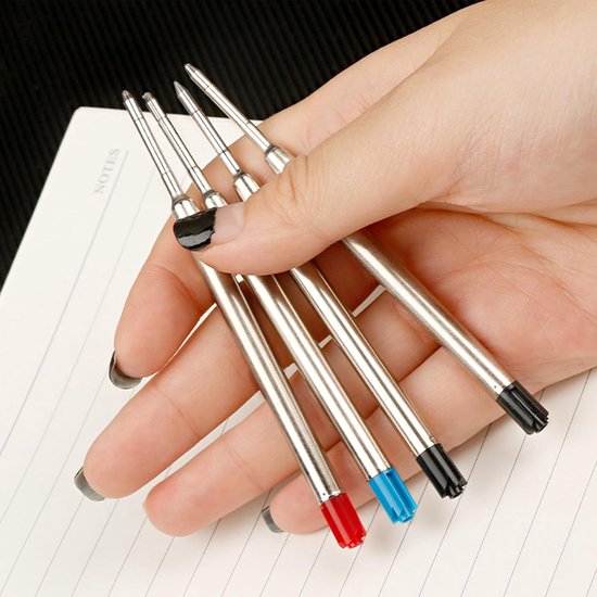 12 stuks balpenvullingen, verwisselbare reservevullingen van metaal, balpenvullingen van metaal voor formaat G2, universele navulling G2, voor dagelijks werk, 1 mm (blauw) — afbeelding 2