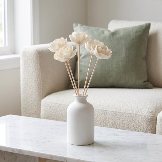 5 Stuks Delige Aromatherapie Diffuser Stokjes met Natuurlijke Camellia Geur Duurzame Plantenmaterialen Geschikt voor Olieverspreiders Smalle Vazen voor Huis Kantoor Frisse — afbeelding 3
