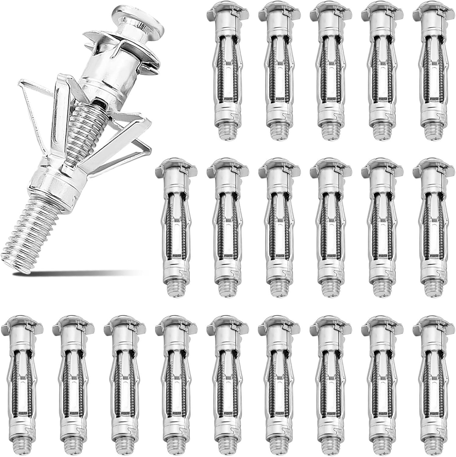 Set van 20 Cavity Plugs M8 x 52 mm voor het Bevestigen van Lichte Objecten in Holle Wanden en Plafonds, Ideaal voor Plafondmontage en Wandbevestiging
