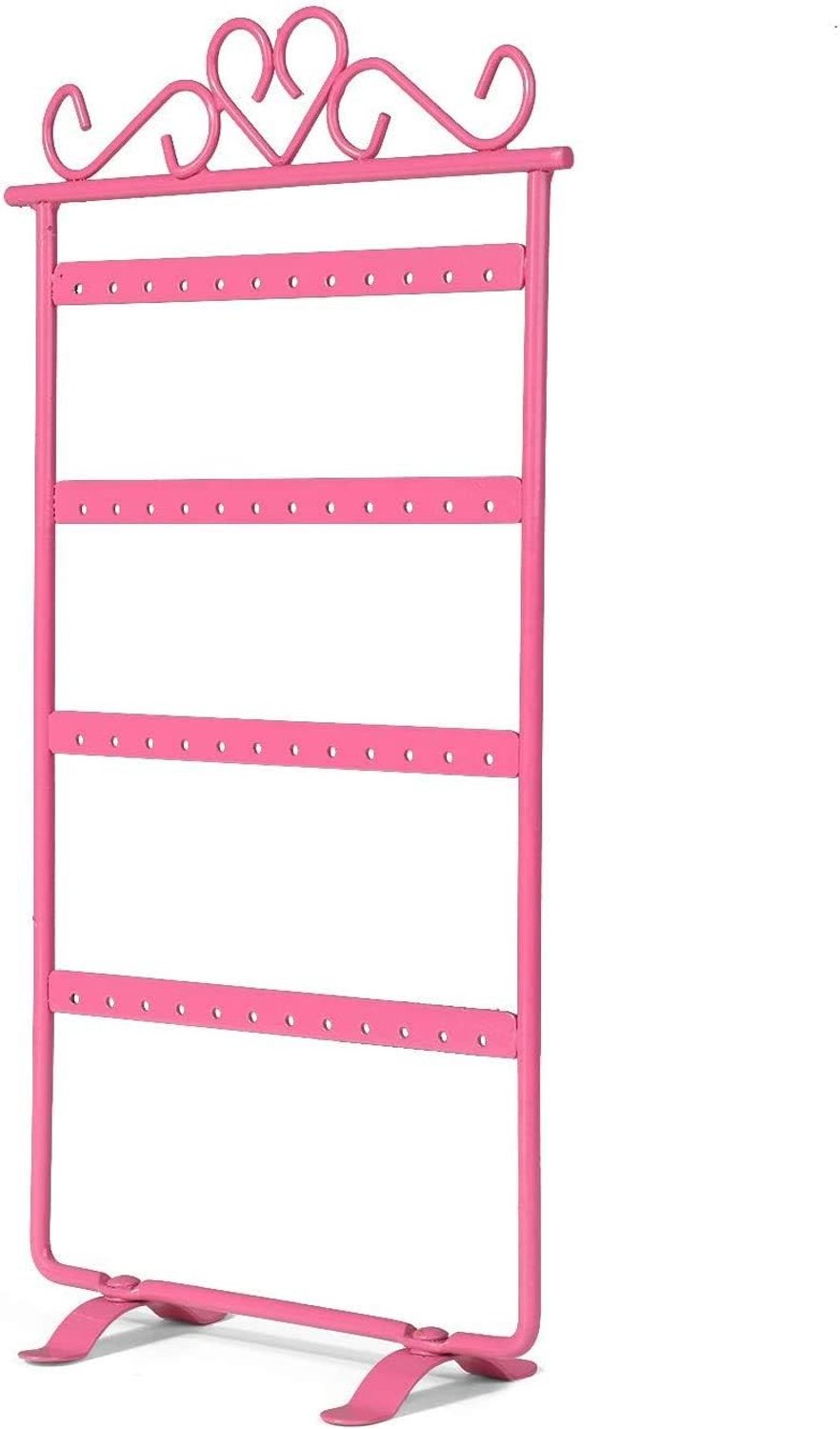 Hanging Display Rack met 48 Gaten, 4 Laags Opbergstandaard voor Decoratie en Bruiloft Accessoires in Roze