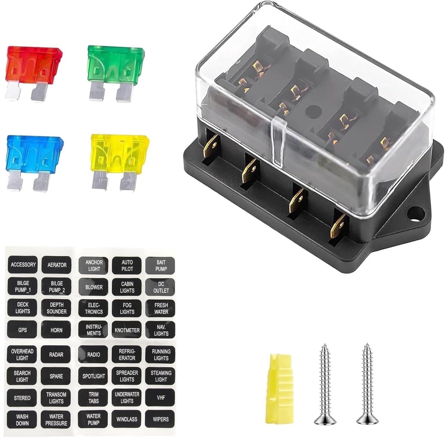 Auto zekeringhouder 4-voudige platte zekering zekeringkast 12v