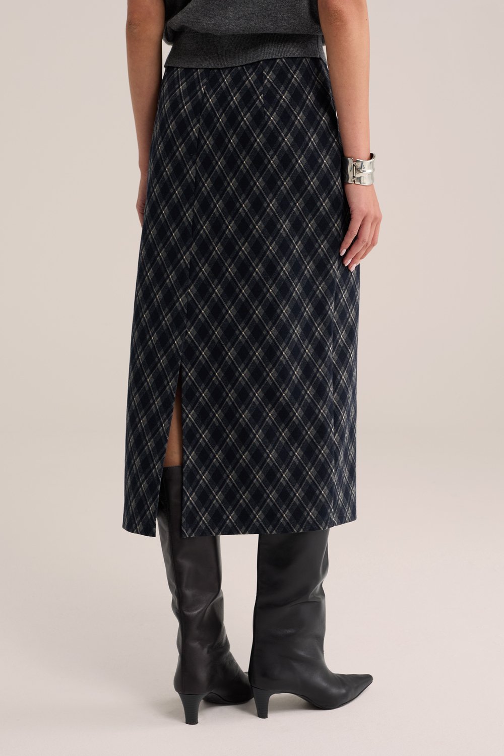 WE Fashion Dames midi rok met ruit