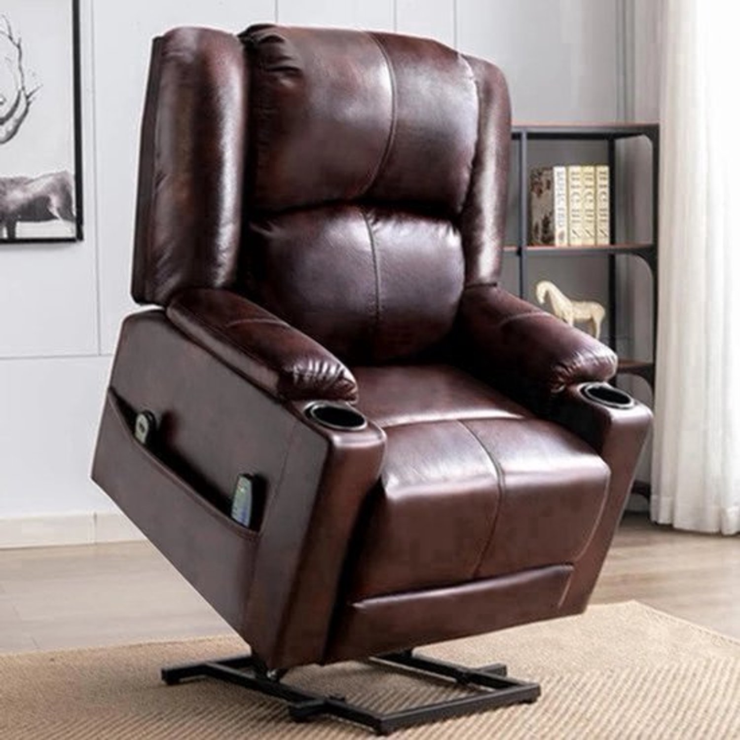 Corvance Elektrische Relaxfauteuil met Massagefunctie - Bruin - Corvance - €860,99