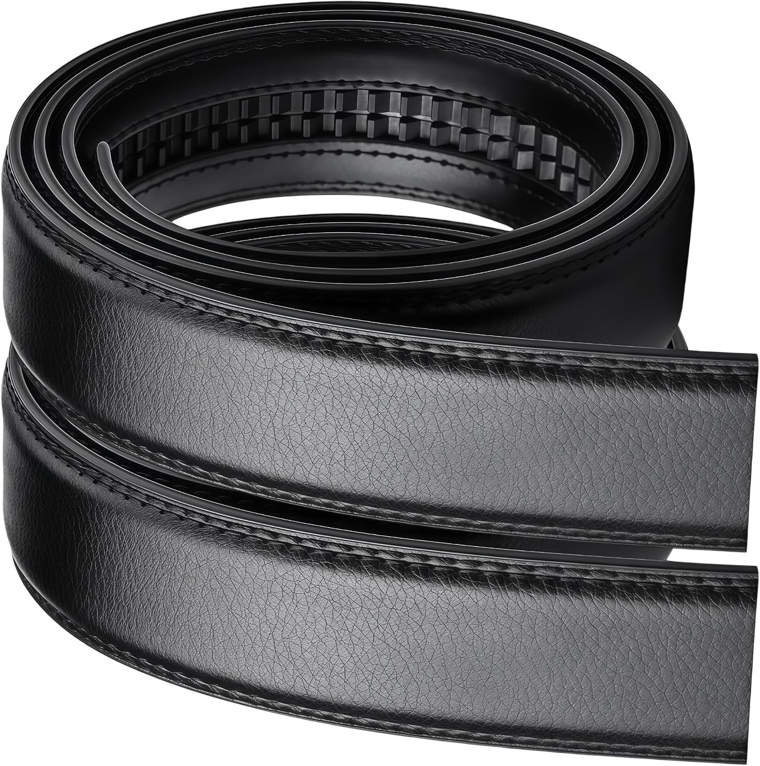 2-Pack Herenriemen Zonder Gesp, Automatische Leren Riemen, Vervangingsriemen voor Comfort en Stijl (120cm, 35mm)