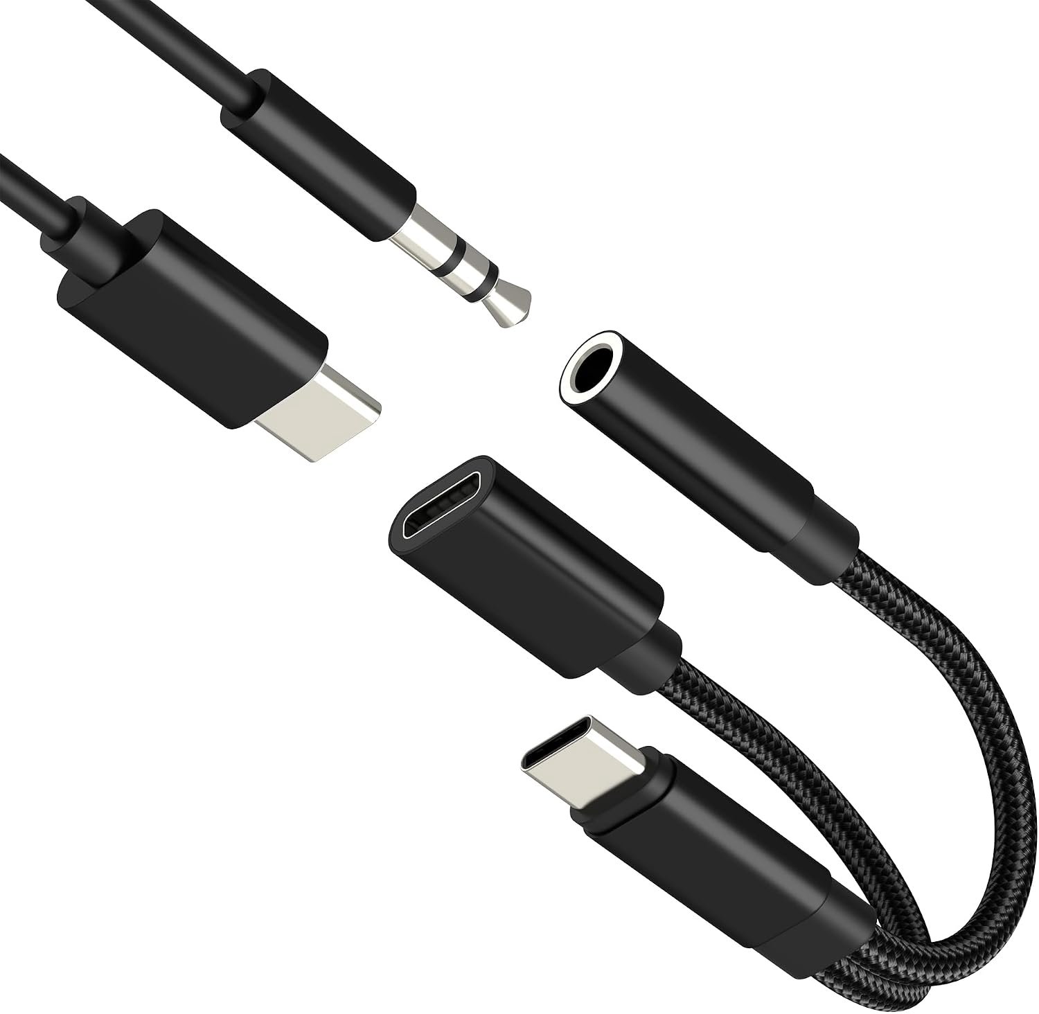 Adapter USB C jack naar kabel voor iPhone 17 16 15Pro Max compatibel met Samsung Galaxy S26 S25 Ultra - ShopVlot