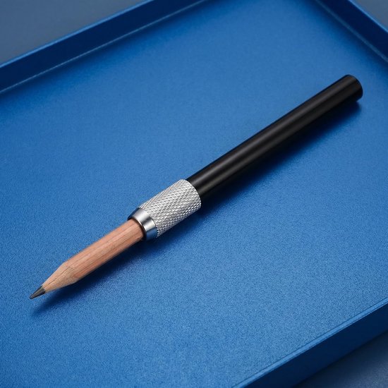 6 Stuks Delige Metalen Potloodverlengers Draagbare Penhouder voor Houtkleurige Houtskoolpotloden Geschikt voor Tekenen Schrijven Artistiek Gebruik Zwart — afbeelding 4