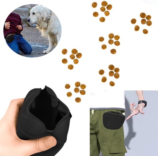 2 stuks lekkernijenzakjes van siliconen met clip, hondensnoepzakjes, voederzak, hondensnoepzak, hondensnoepzak, traktatiezak voor hondentraining voor honden — afbeelding 2