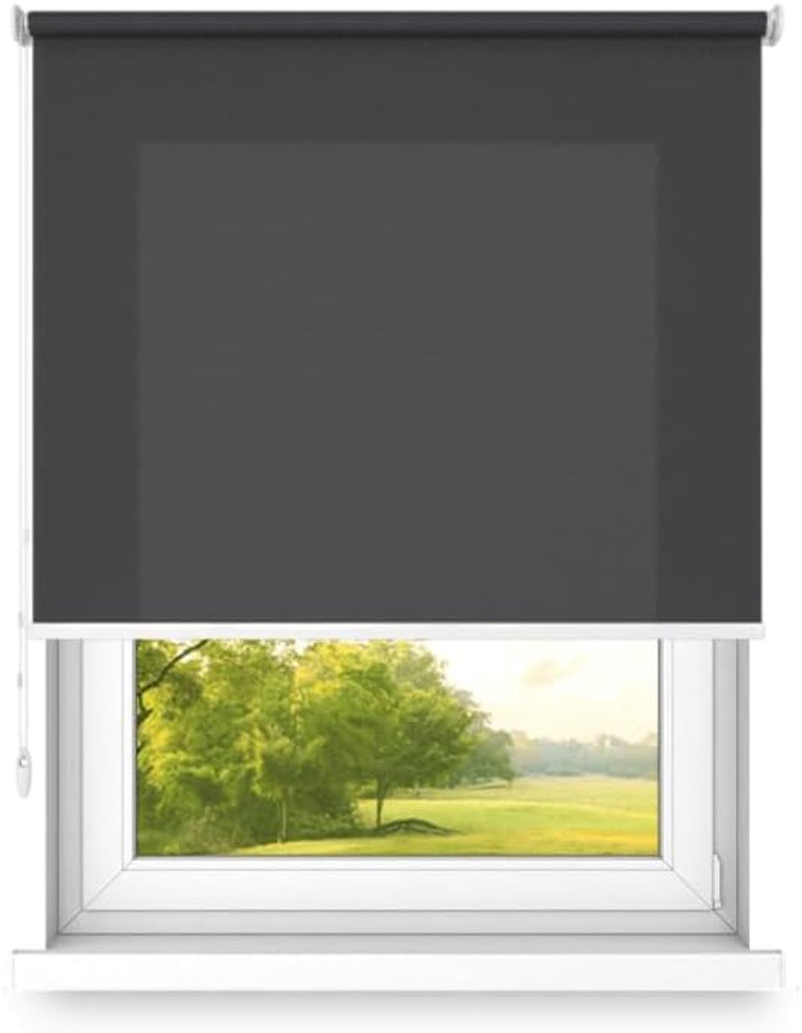 Vrijhangend rolgordijn, wand- of plafondmontage, groot formaat, fi 32, stalen bevestiging, semi-verduistering, Dark Night kleur, 1800x2400mm