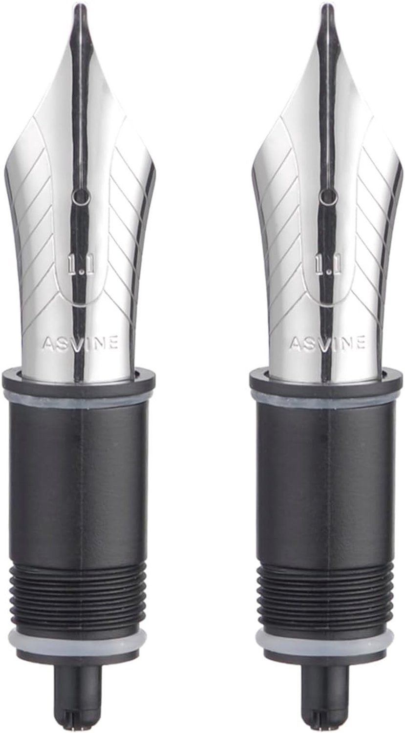 Set van 2 Vervangende 1.1 Stub Nibs voor Vulpen - Geschikt voor C2000, V800 en C80 - Hoogwaardige Inktpen Accessoires