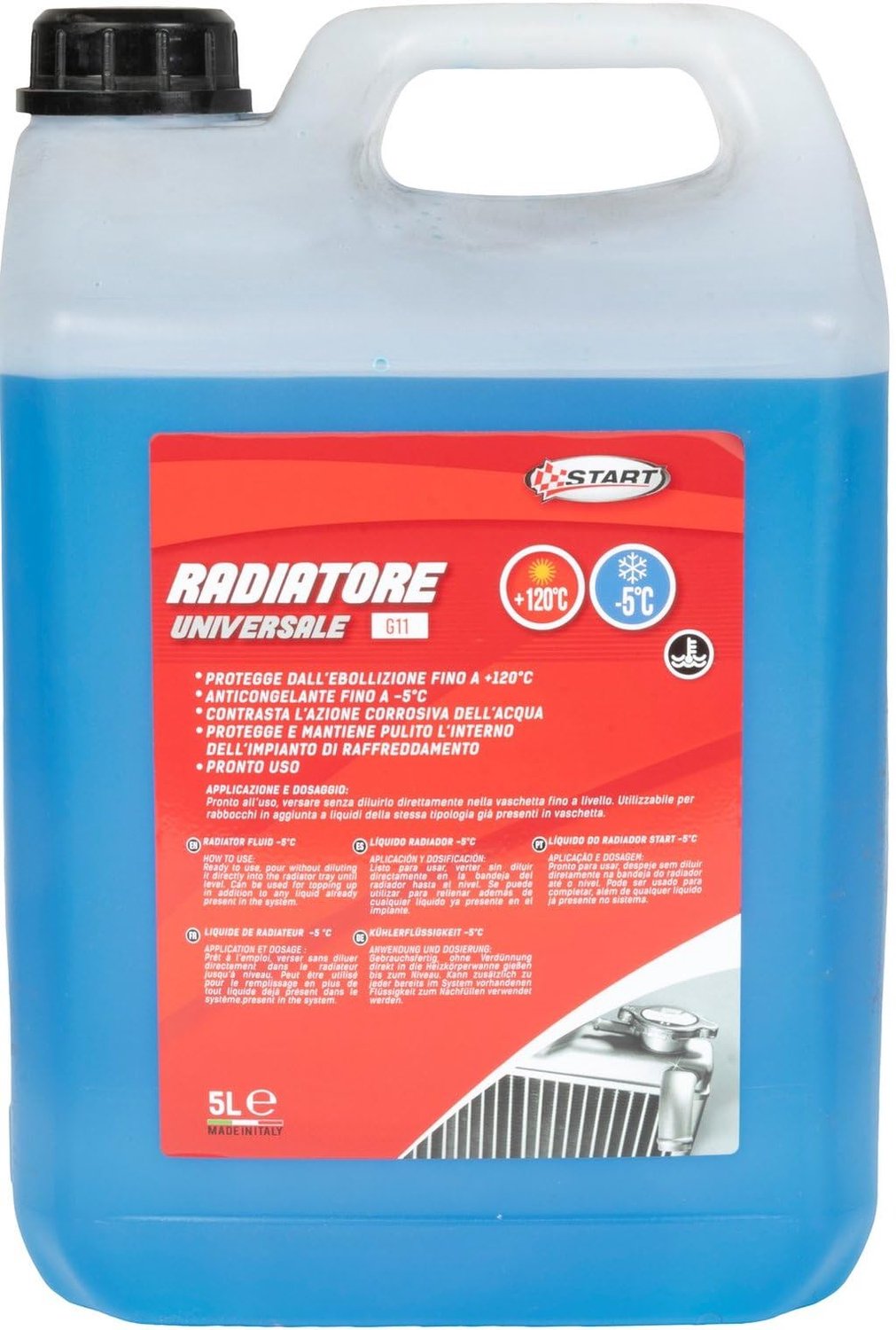 START Radiator Liquid G11 Blue Klaar voor gebruik 5 L - Universele antivrieskoelvloeistof voor autokoelsysteem - ShopVlot