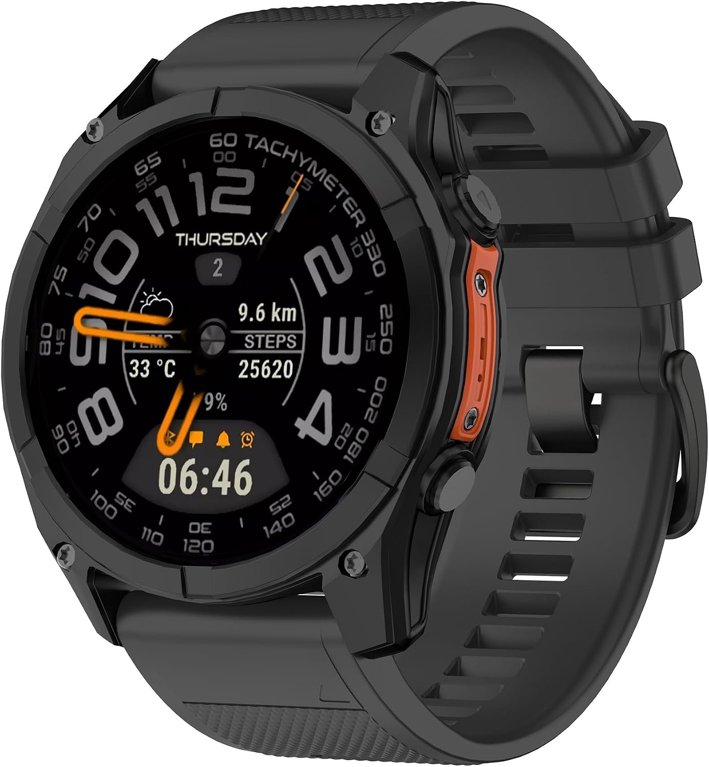 Siliconen horlogeband 22mm - vervangband zwart - sportmateriaal - ideaal voor actieve levensstijl - ShopVlot