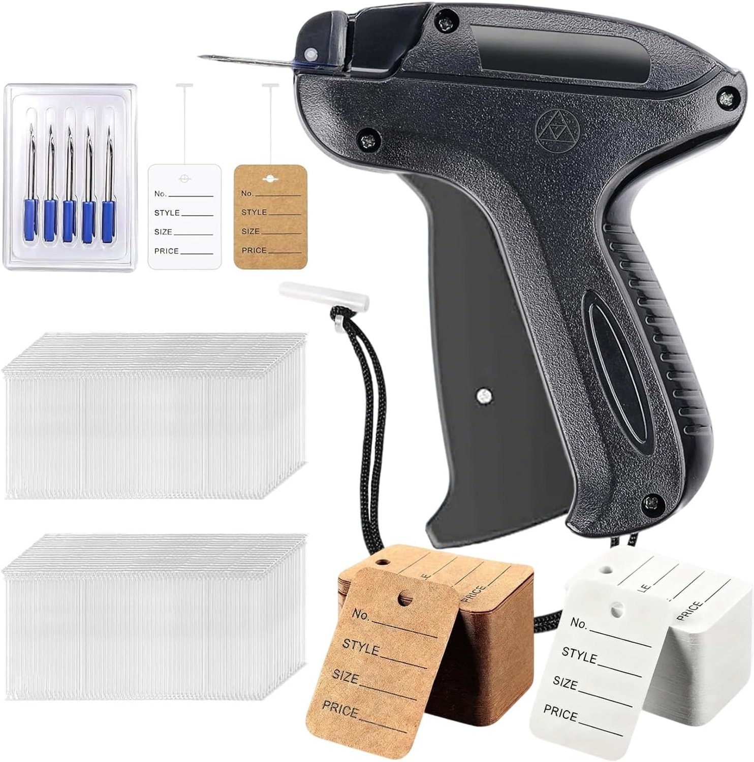 Prijs Etiketteerpistool - Wit - 10 x 12 cm - Met 2000 Bevestigingshaakjes en 5 Vervangende Naalden - Voor Kleding en Accessoires