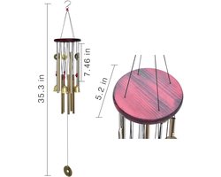 Bwinka Chinese Traditionele Verbazingwekkende 10 Buizen 5 Klokken Bronzen Tuin Outdoor Living Wind Chimes 85cm