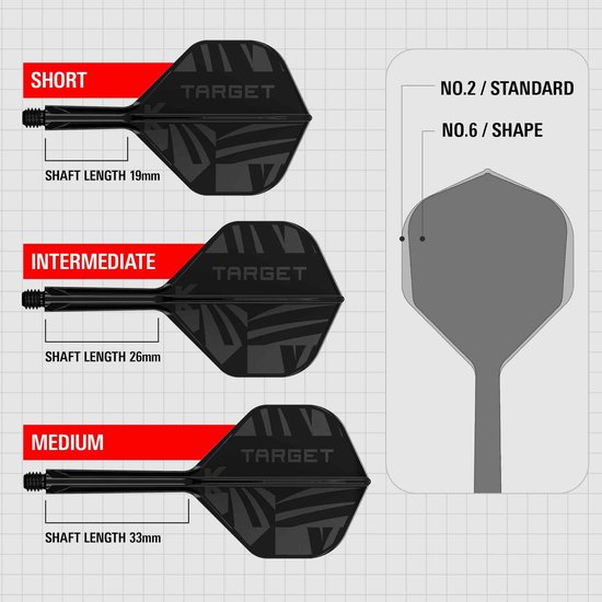 Target K-Flex Patterned Black NO2 - Dart Flights — afbeelding 4