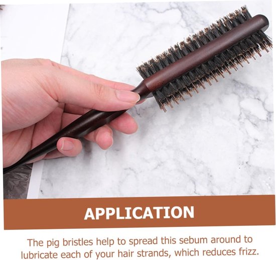 2 stuks Krullend Haar Styling Kam Ergonomische Handgreep met Varkenshaar voor Volumineuze Krullen Scalp Massage Geschikt voor Haarverzorging Styling — afbeelding 5