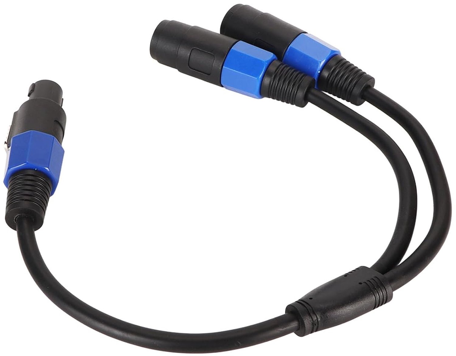 Luidsprekersplitterkabel Professioneel en Duurzaam Mannelijk Naar 2 Vrouwelijk Verlengkabel voor Podiummonitoren Binnenluidsprekers Subwoofers, 0,5 M PVC, Plug-and-play