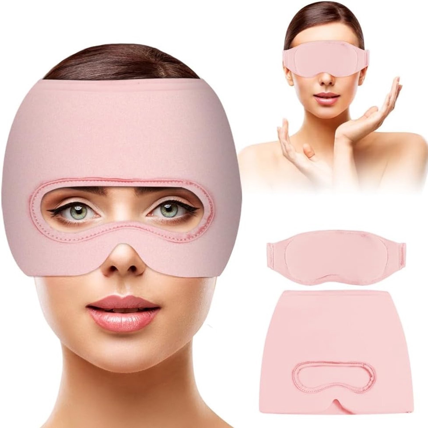 Migrainemasker - 1 - Herbruikbaar Koelmasker met Afneembaar Oogmasker - Voor Hoofdpijnverlichting en Ontspanning