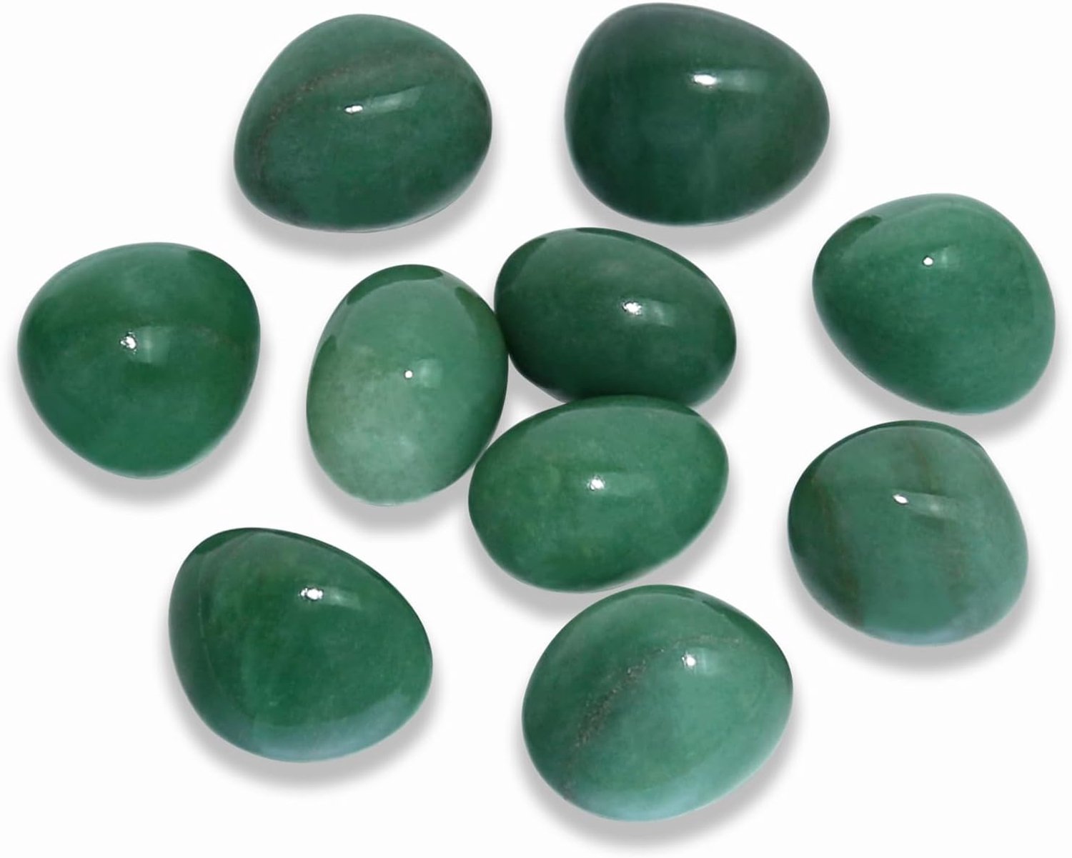10 pakketten Braziliaanse Gepolijste Natuurlijke Groene Aventurijn Kristallen, Kristallen en Genezingstenen Kwarts Bulk voor Wicca, Reiki, Genezende Energie