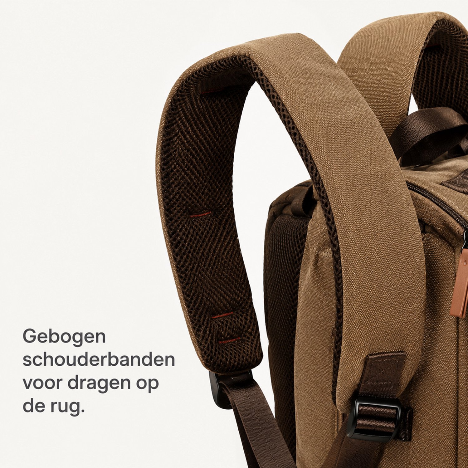 Rugzak - 28 x 17 x 53 cm - gebogen schouderbanden - voor buitenactiviteiten - bruin