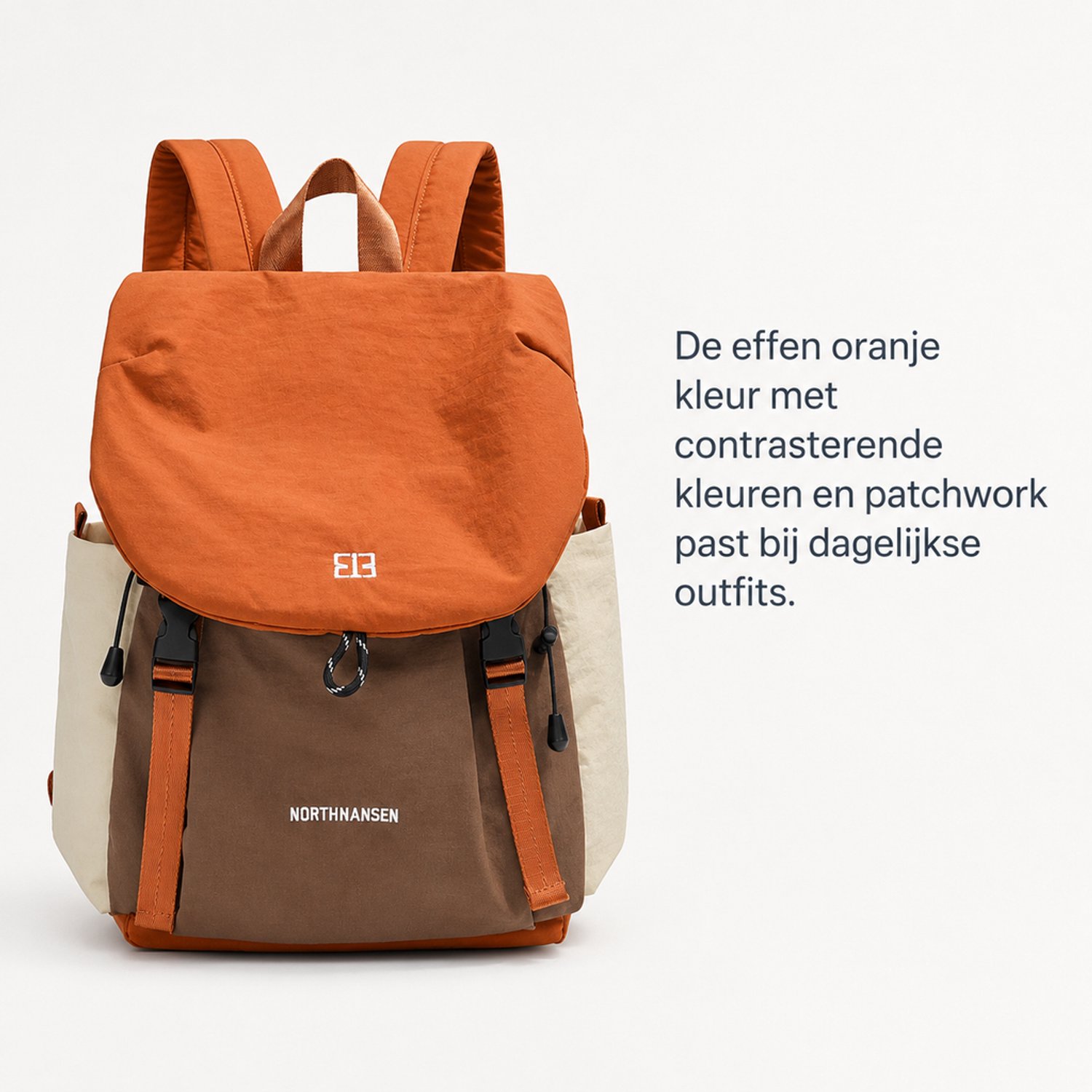 Rugzak - oranje - gebogen schouderbanden - voor dagelijks gebruik