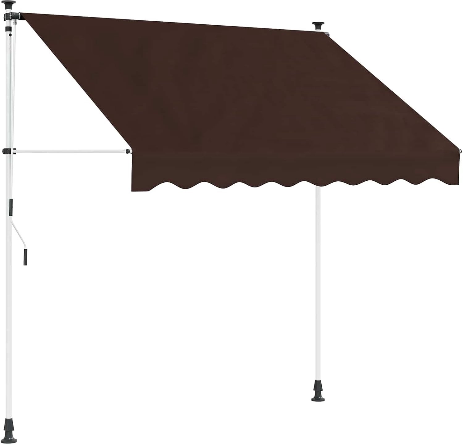 Handmatig intrekbare luifel, bruin, 200 cm