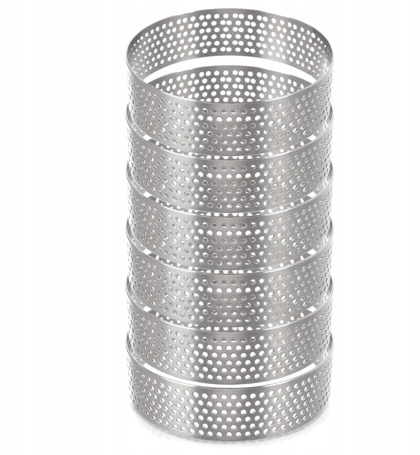 6x Geperforeerde Tartaletvormpjes - 7 cm - RVS