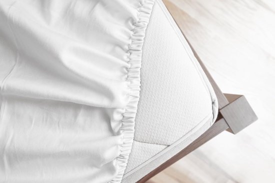 Morning Hoeslaken Jersey Katoen Stretch 30cm Hoge Hoek - white 140x200cm — afbeelding 2