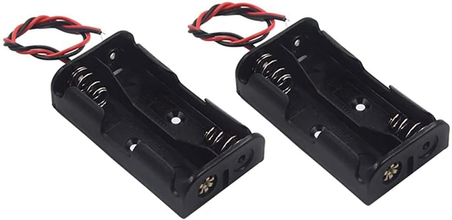 2 x 1,5 V AA-batterijhouderbox, 2 x AA-batterijhouders met kabels