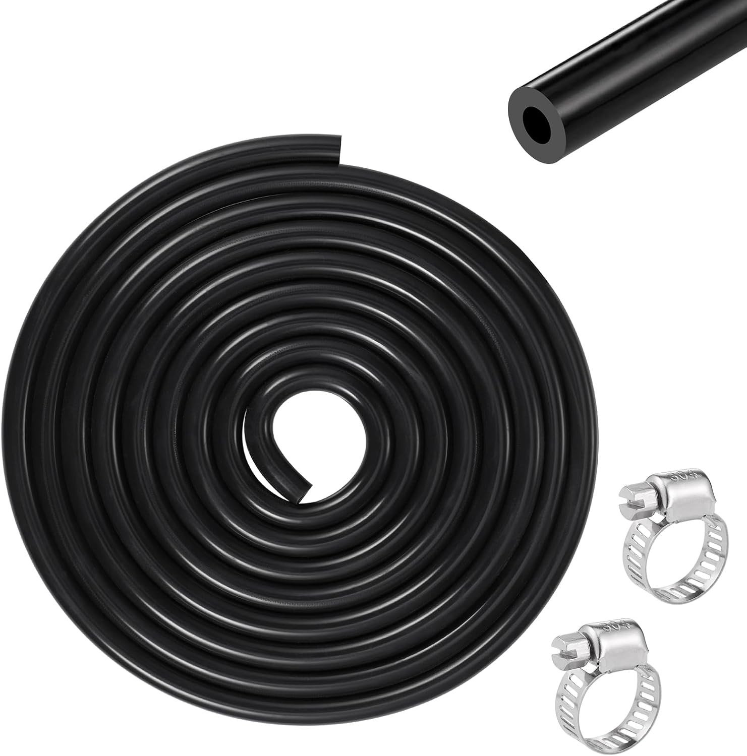 Hoogwaardige Flexibele Siliconen Slang 7mm OD voor Lucht- en Watertransport, 110PSI Max Druk met 2 Klemmen