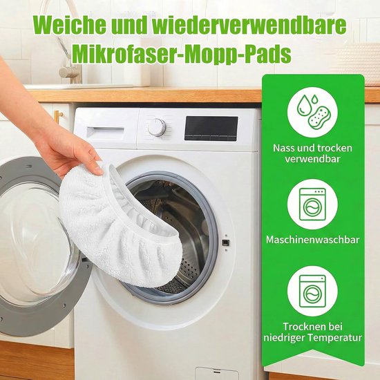 10 Stuks Vervangende Wisserhoezen voor Swiffer Vloerwissers, Herbruikbare Microvezel Vloerdoeken, Nat en Droog Universele Reinigingsdoeken voor Houten Vloeren, Harde Vloeren en Tegels — afbeelding 5