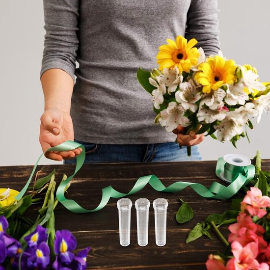 200 Stuks Buizen Bloemenwaterbuizen Bloemist Heldere Sleutelcontainer DIY Binnenwaterbuizen Voor Planten Water Bloemenbuizen Bewateringsapparaten Voor Potplanten Transparant — afbeelding 4