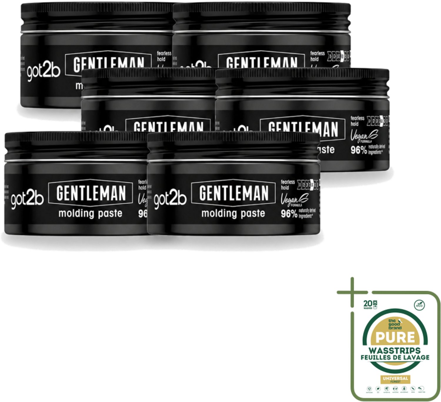 6 x Got2B - Molding Paste - Gentleman - 100 ml - Wasstrips - Haartypen - Haartypen Voor Mannen - Haartypen Voor Mannen - Haartypen Voor Mannen