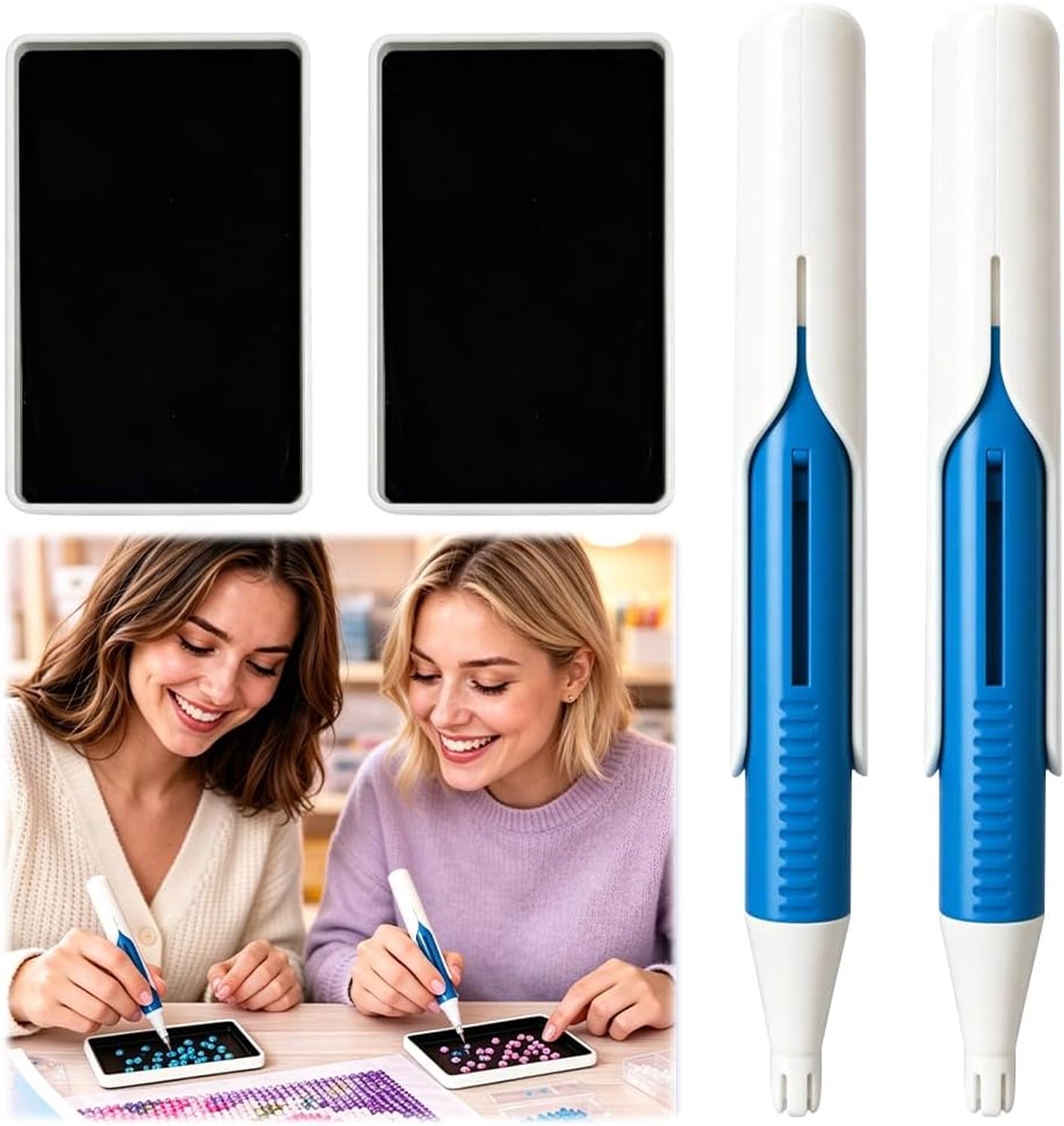 Automatische pareldispenser, 2 stuks diamantschilderstift met 2 doosjes