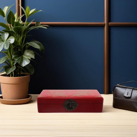 Vintage Sieradendoos Formaat Decoratieve Bewaarbox voor Ringen Oorbellen Kettingen Antiek Stijl Organizer voor Vrouwen Handgemaakt Bewaardoosje met Klassiek Design — afbeelding 4