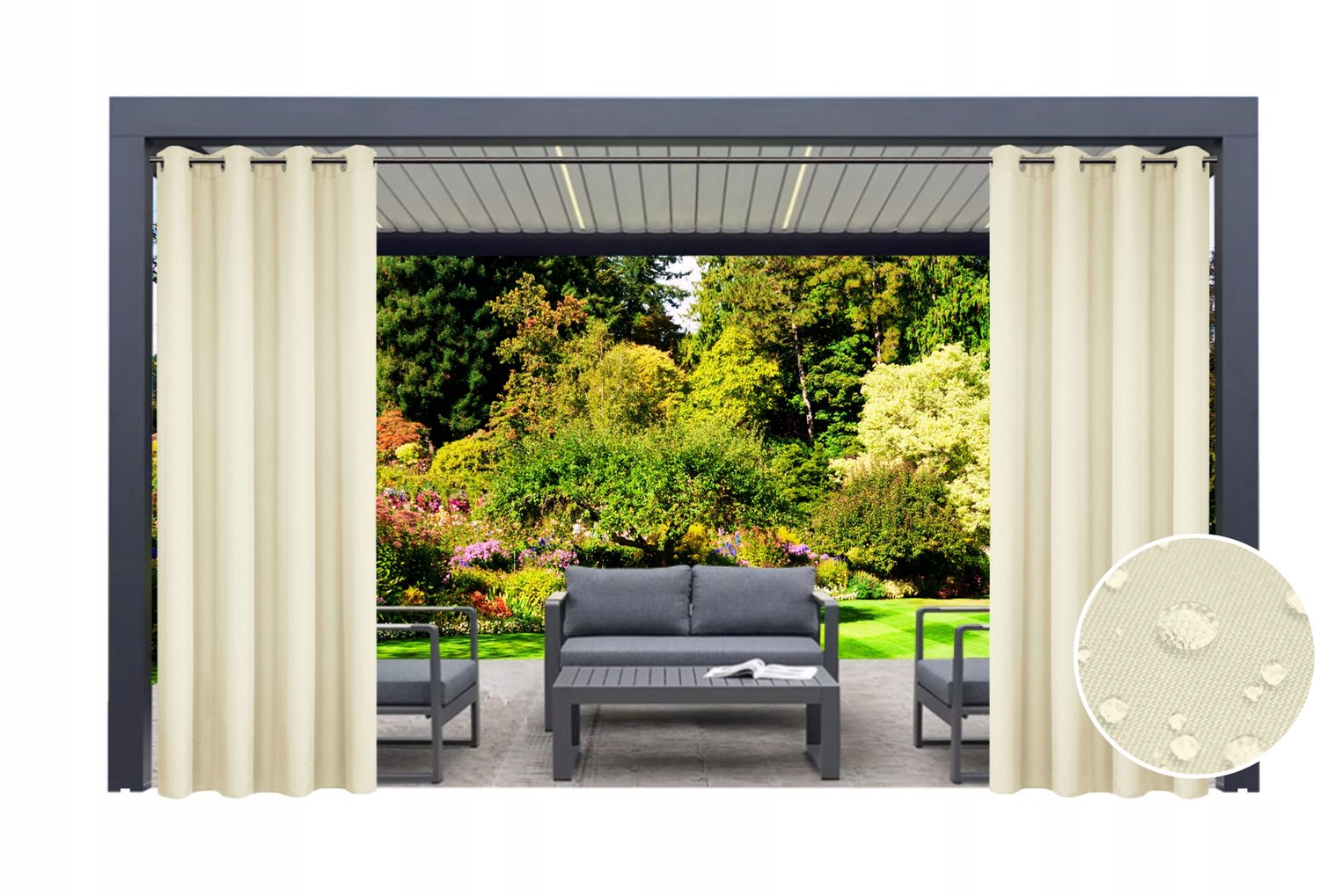 Waterdichte Terrasgordijn 155x220 cm - Tuin & Balkon
