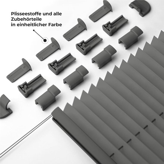 Sonello Plisségordijn Zonder Boren 80x160 cm Plissé Klemmfix Antraciet — afbeelding 3
