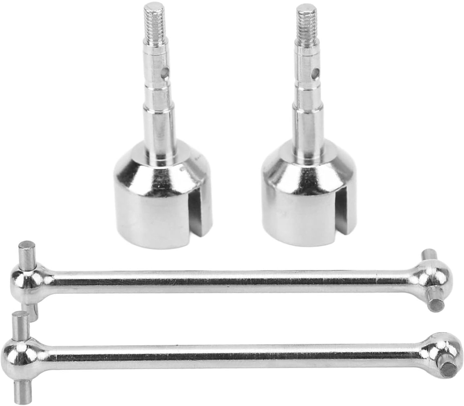 1 paar RC achterste aandrijfas CVD staal RC achterste aandrijfas voor voor graniet en andere 1/10 RC auto's (Silver)