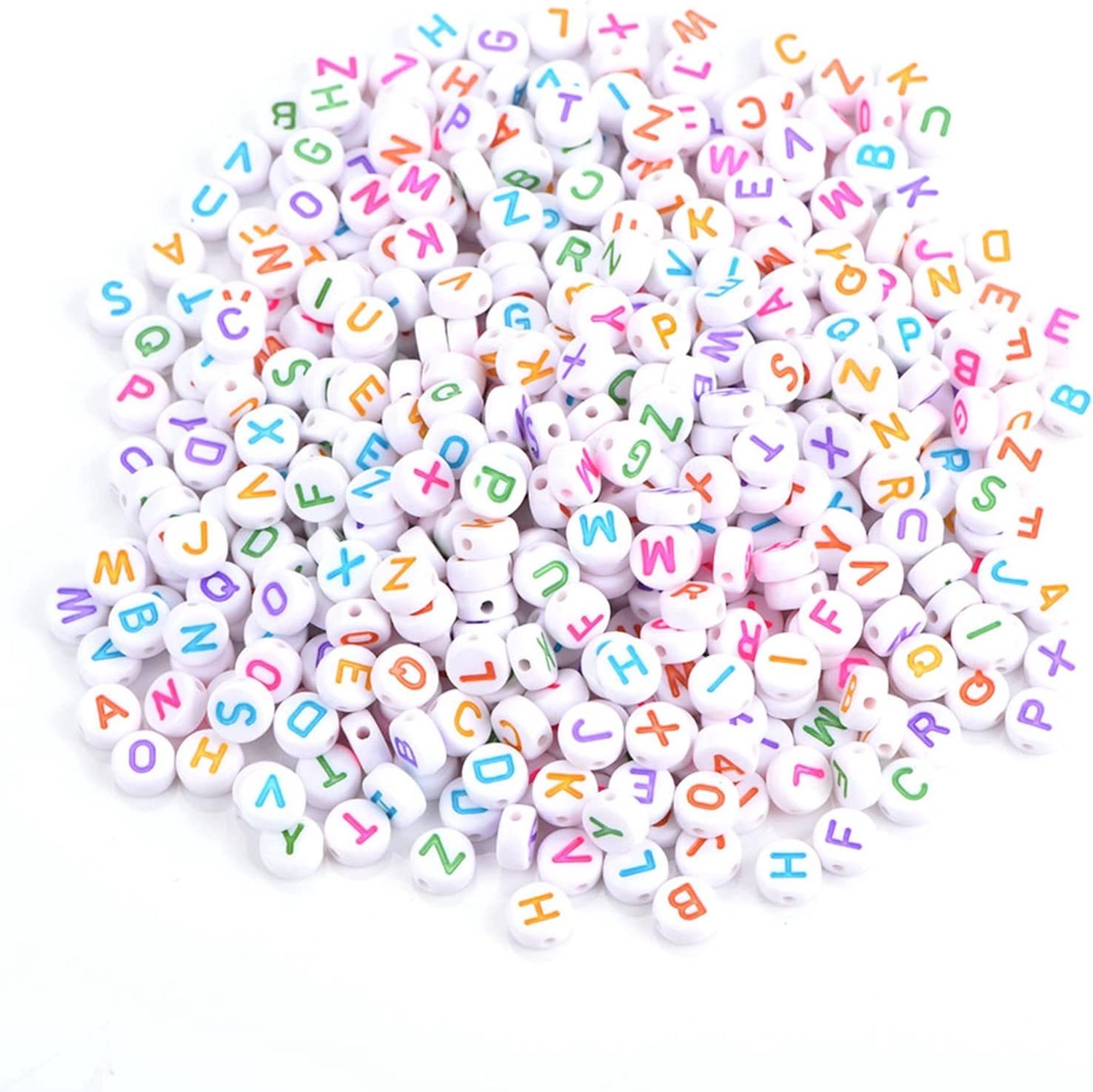 Annadue 500 Stuks Acryl Ronde Alphabet Kralen voor DIY Knutselen
