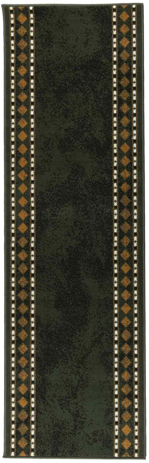 vidaXL Lopers - Tapijt - FLORNES - Geweven - Groen - Diamanten - 100 - x - 150 - cm - PP