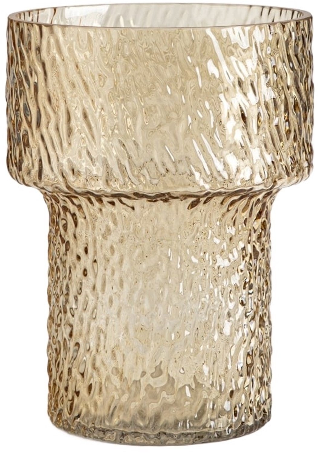 Homla Mirelle Beige Glazen Vaas 15,7x21 cm - Elegant Woondecoratie