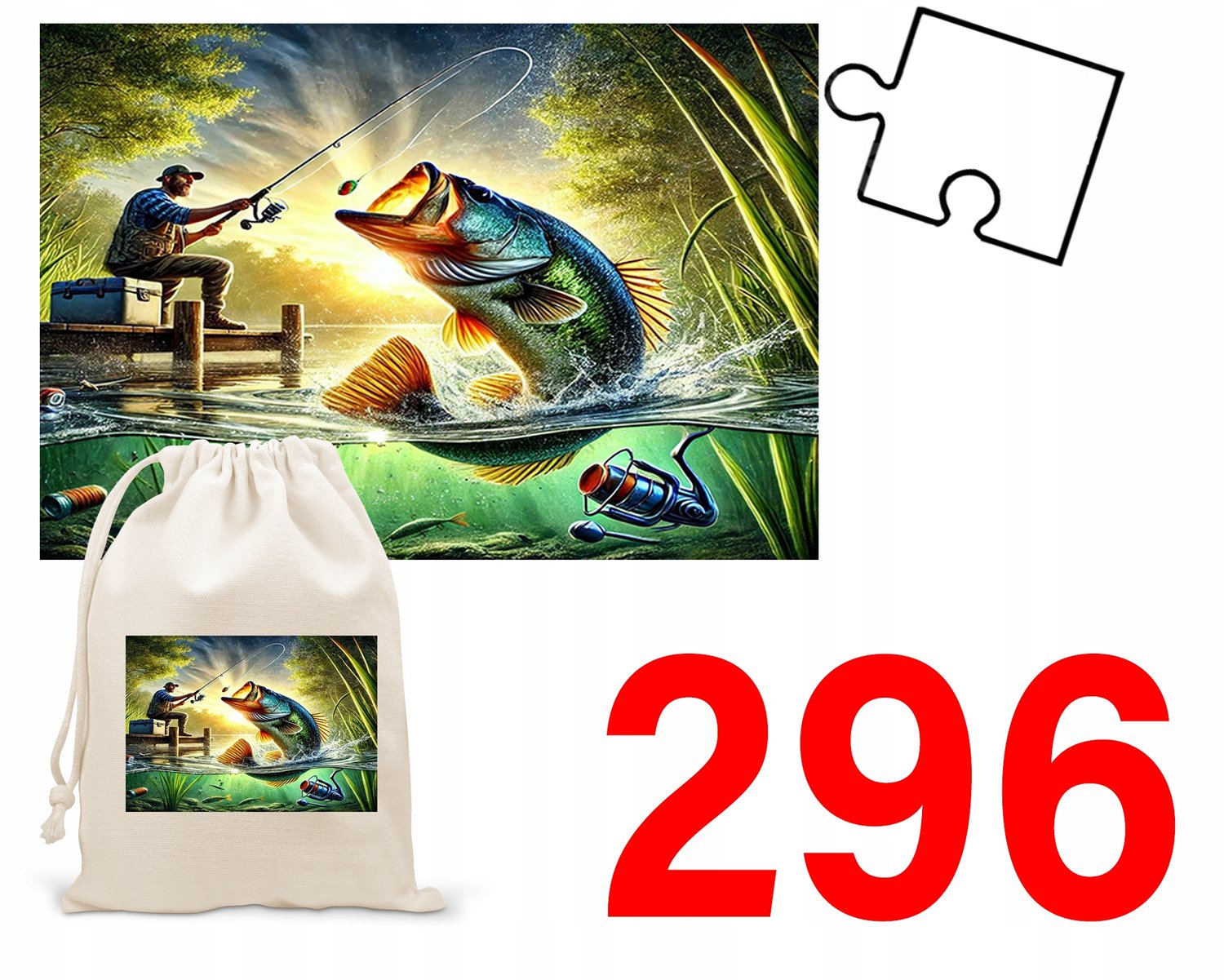 120-delige Puzzel met Opdruk & Opbergzak - Visser Thema