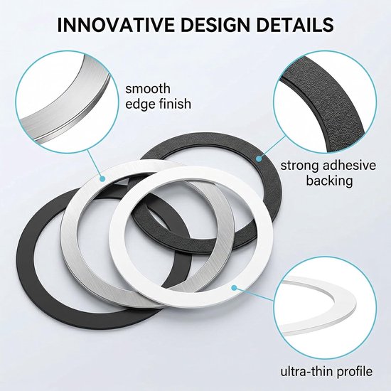15 stuks zelfklevende magnetische ringen voor smartphone, compatibel met MagSafe, metalen plaat voor draadloos opladen en autohouder, universeel voor mobiele telefoons — afbeelding 2
