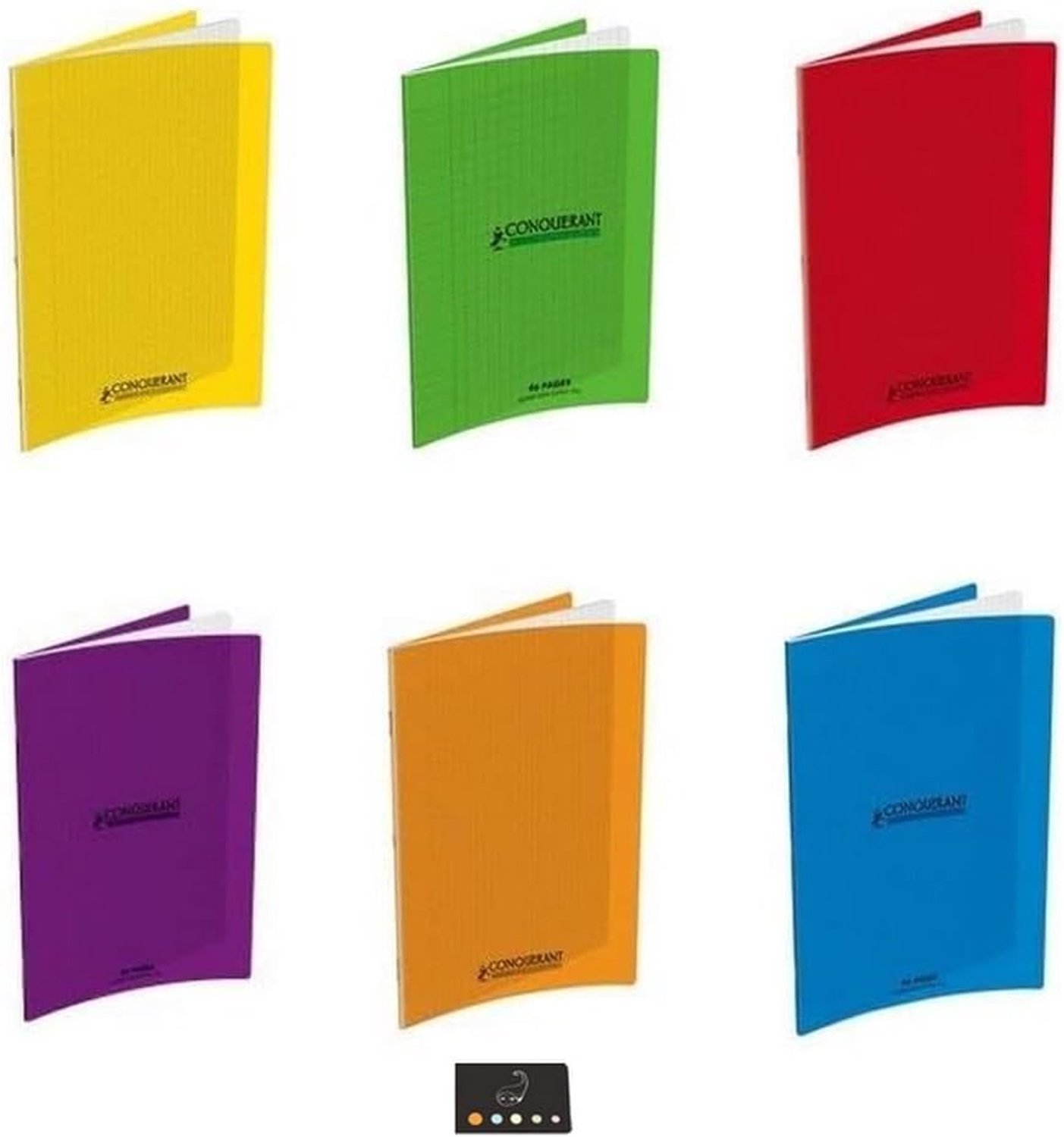 6 Notebooks, 17 x 22 - 96 pages, Polypropylene cover, Large Windows, Various Colours + 1 Ruler Bookmark by Blumie - ShopVlot