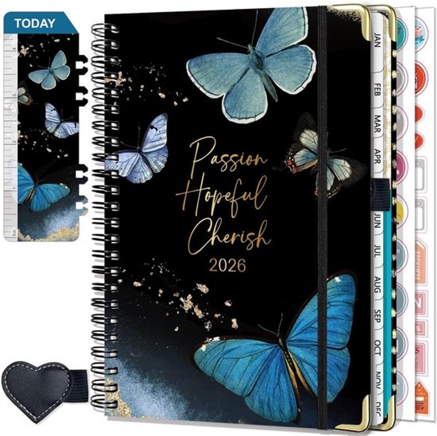 Weekplanner A5 - Academisch dagboek 2026 - Januari t/m december met penlus en stickers