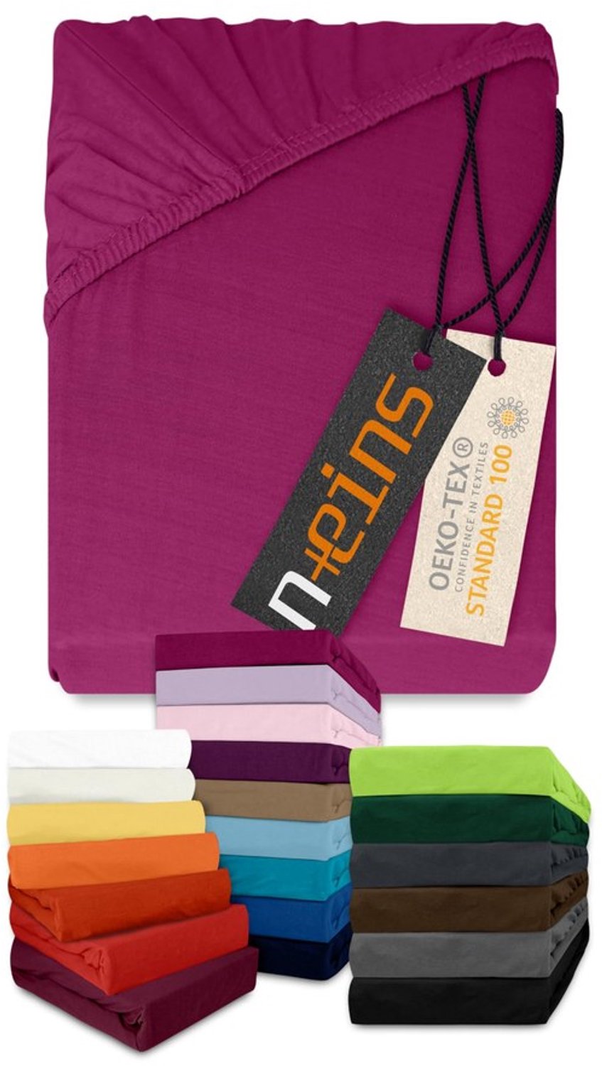 Duraxl Hoeslaken - Jersey - 100% katoen - Roze - 200 x 220 cm