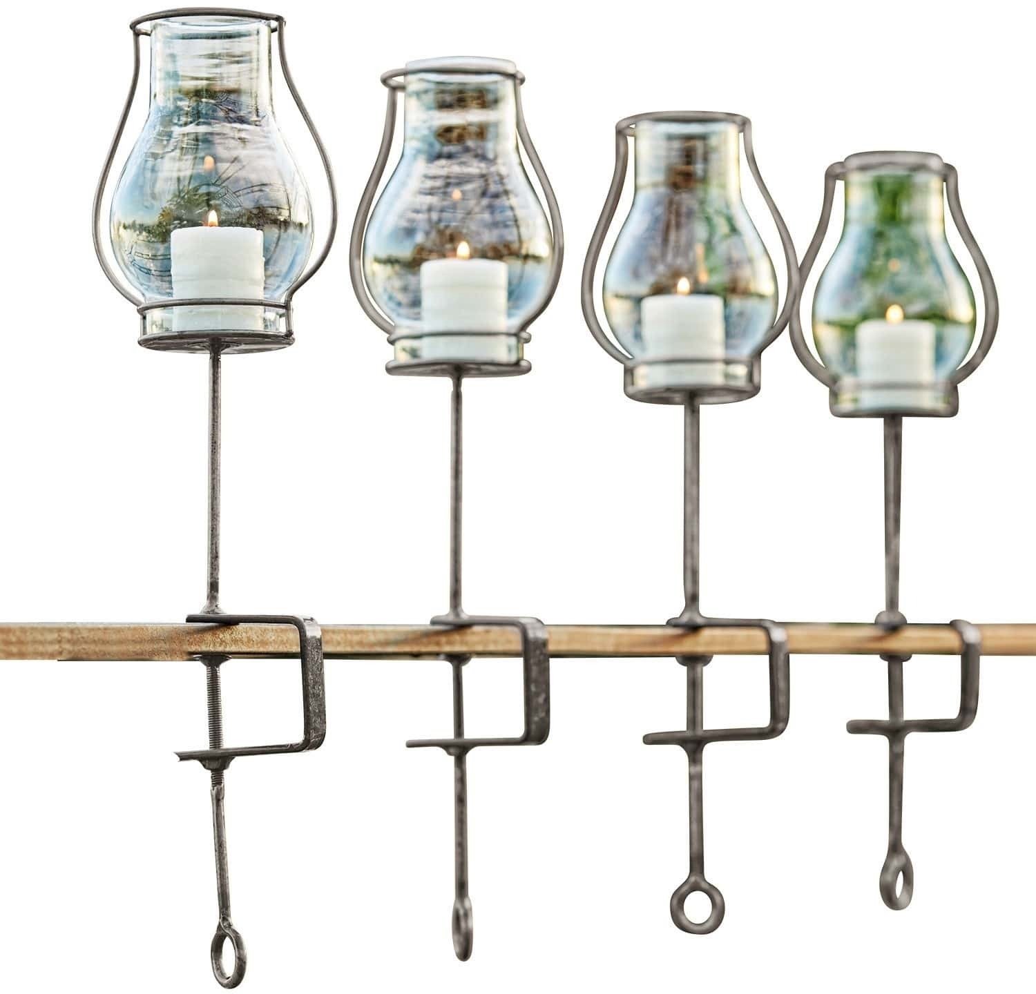 Loberon Windlicht set van 4 Calindra helder/zilverkleurig