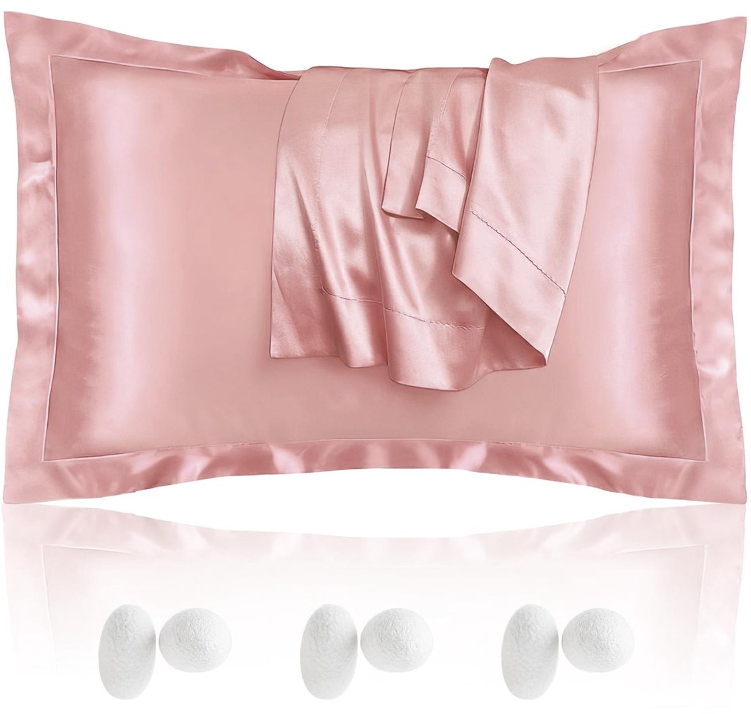 Duraxl Kussenslopen - 50 x 70 cm - Satijn - Set van 2 Roze