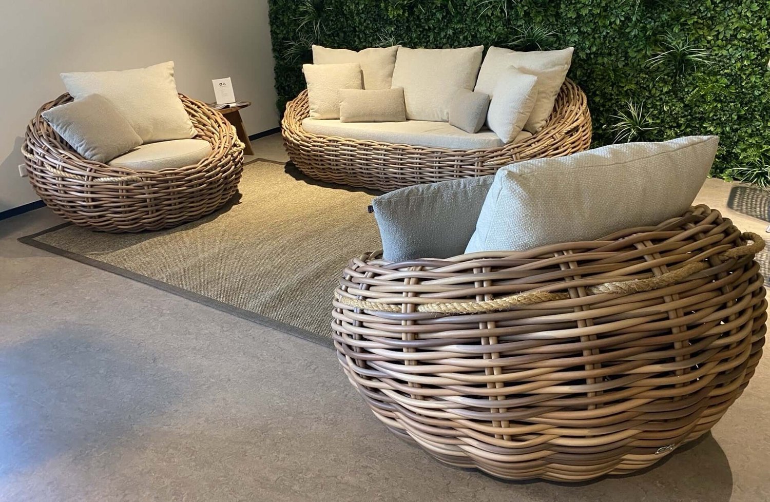 Apple Bee Cocoon Loungestoel - Mokka - Biculair Vlechtwerk